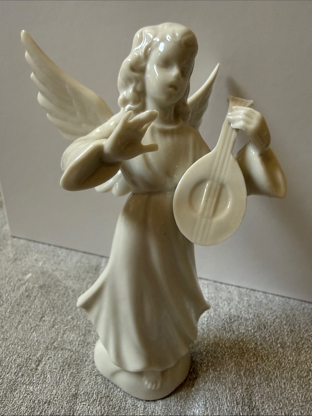 Vintage Rare Dresden Karl-Heinz Klette Porcelain figurine Music Angel w mandolin